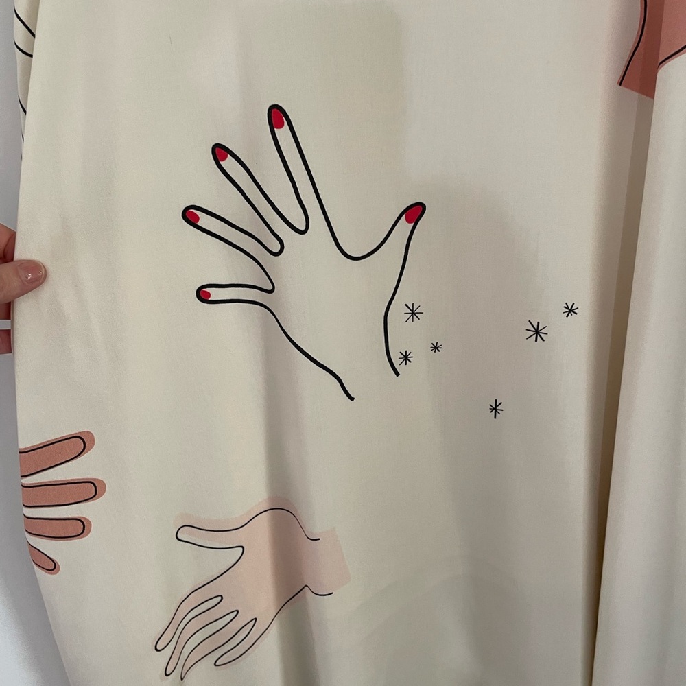 Mr. Larkin Midi V-Neck Dress with Hand-Drawn Print - Picture 11 of 15